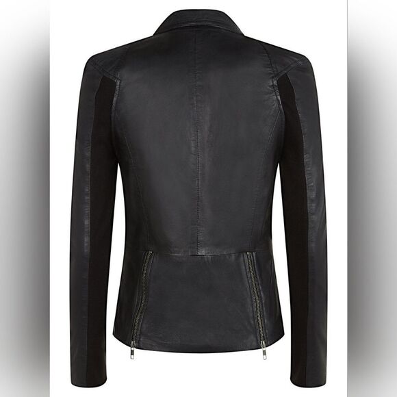 Muubaa Kajana Black Leather Biker Jacket size 4 US 8 UK - Picture 2 of 11
